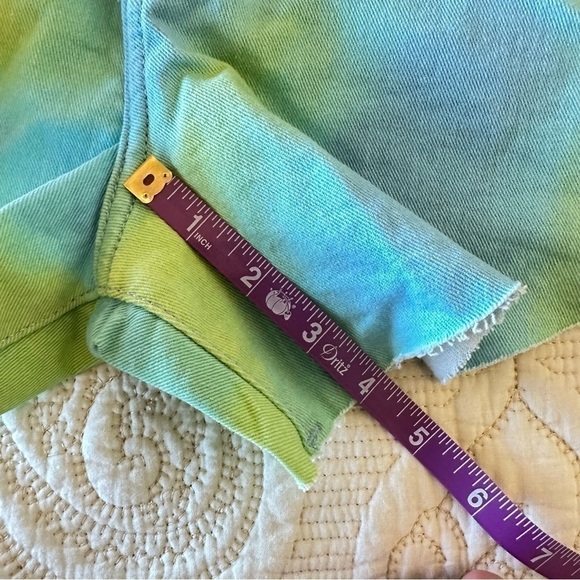 NWT WeWoreWhat flare bell short stretch twill denim tie dye women 27 - Picture 5 of 14